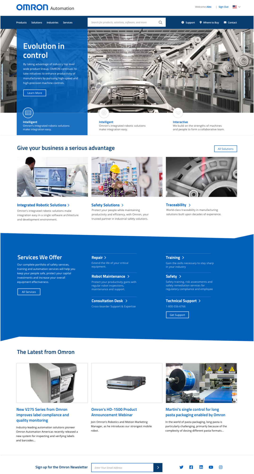 Omron Automation Homepage