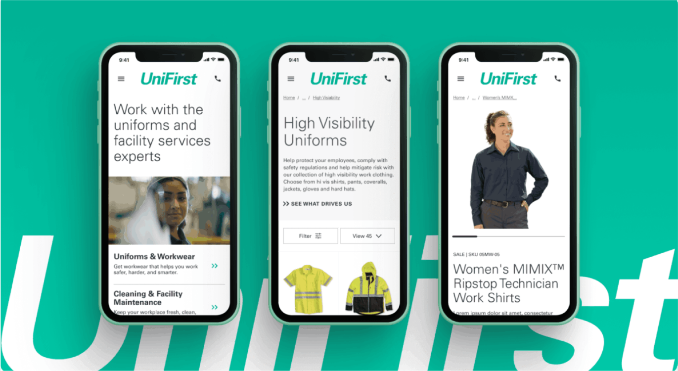 UniFirst website design
